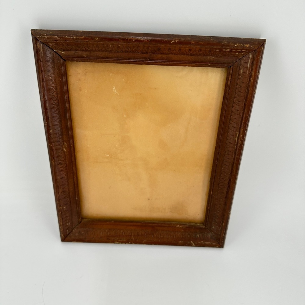 Vintage Ornate Dark Brown Wood 8x10 Picture Frame with Embossed Pattern